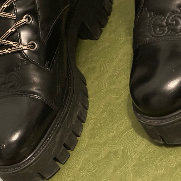 Gucci black leather GG quilted monogram boots - Picture 12 of 16